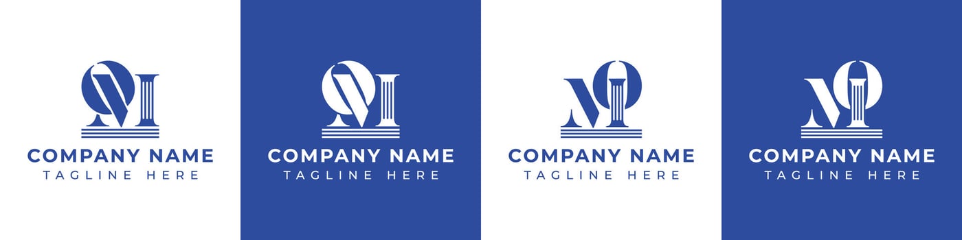 Letters MO and OM Pillar Logo, suitable for business with MO and OM related to Pillar vector