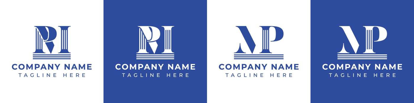 Letters MP and PM Pillar Logo, suitable for business with MP and PM related to Pillar vector