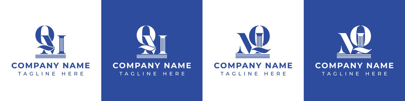 Letters MQ and QM Pillar Logo, suitable for business with MQ and QM related to Pillar vector