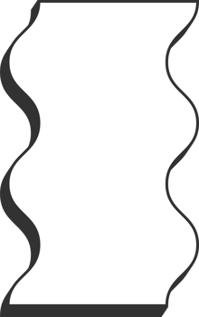 Wavy rectangle frame. Scallop edge box. Squiggle wavy border. Groovy zigzag abstract shape. Cute square aesthetic banner png