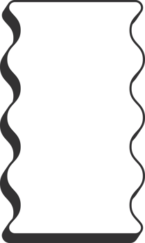 Wavy rectangle frame. Scallop edge box. Squiggle wavy border. Groovy zigzag abstract shape. Cute square aesthetic banner. png