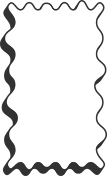 Wavy rectangle frame. Scallop edge box. Squiggle wavy border. Groovy zigzag abstract shape. Cute square aesthetic banner. png