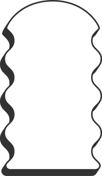 Wavy rectangle frame. Scallop edge box. Squiggle wavy border. Groovy zigzag abstract shape. Cute square aesthetic banner. png