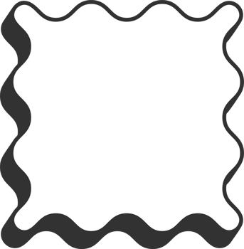 Wavy rectangle frame. Scallop edge box. Squiggle wavy border. Groovy zigzag abstract shape. Cute square aesthetic banner. png