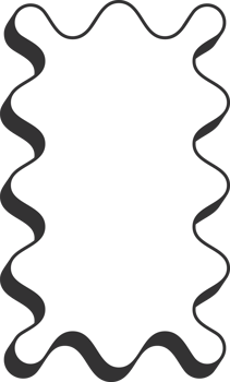 Wavy rectangle frame. Scallop edge box. Squiggle wavy border. Groovy zigzag abstract shape. Cute square aesthetic banner. png
