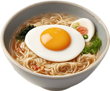 Delicious instant Ramen, ideal for satisfying hunger swiftly. AI-Generated. png