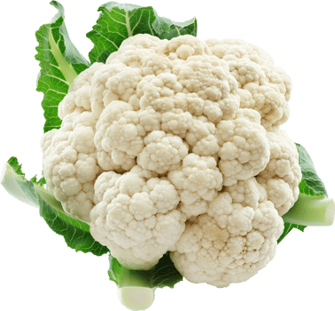 Fresh white cauliflower vegetable isolated on a transparent background png