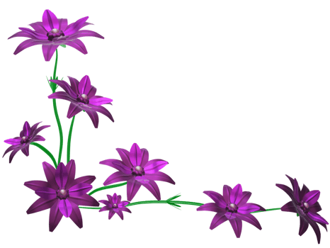 3D flowers purple png