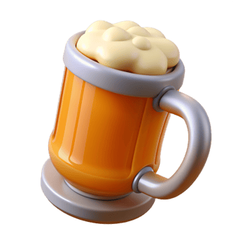Beer in Glass Mug 3d png