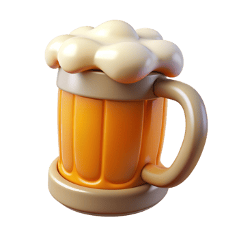Beer in Glass Mug 3d Asset png