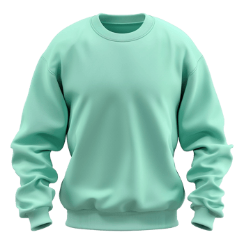 Mint sweatshirt isolated on transparent background png