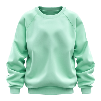 Mint sweatshirt isolated on transparent background png