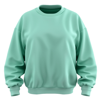 Mint sweatshirt isolated on transparent background png