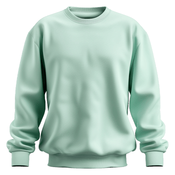 Mint sweatshirt isolated on transparent background png