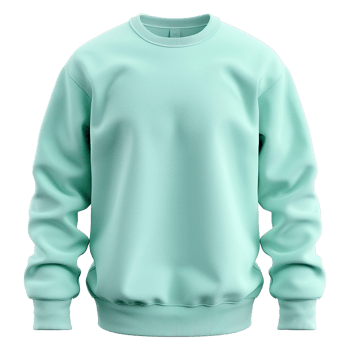 Mint sweatshirt isolated on transparent background png