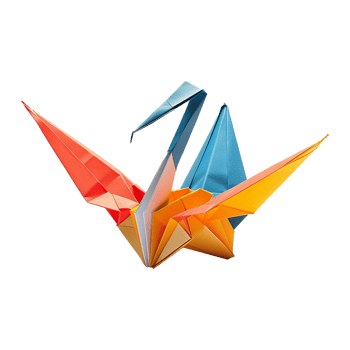 Origami crane isolated on transparent background png