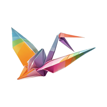Origami crane isolated on transparent background png