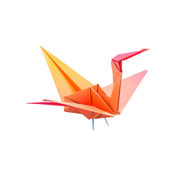 Origami crane isolated on transparent background png