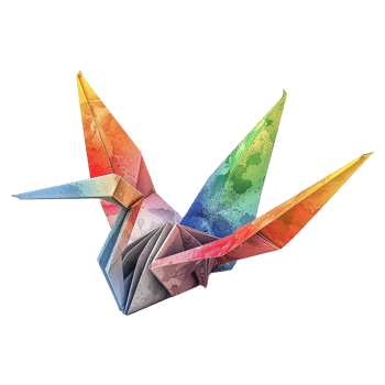 Origami crane isolated on transparent background png