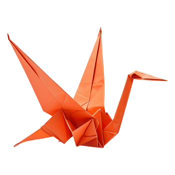 Origami crane isolated on transparent background png