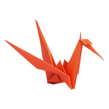 Origami crane isolated on transparent background png