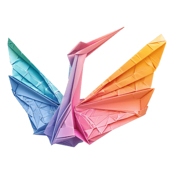 Origami crane isolated on transparent background png