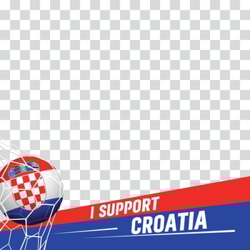 I support Croatia european football championship profil picture frame banners for social media vector
