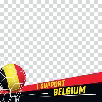 I support Belgium european football championship profil picture frame banners for social media vector
