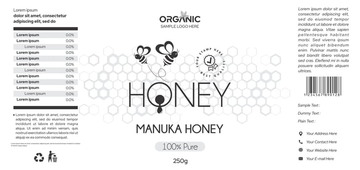 Premium Honey label design jar packaging design vector