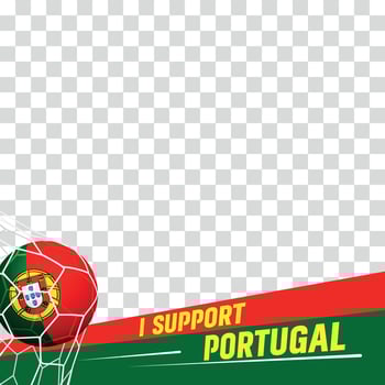 I support Portugal european football championship profil picture frame banners for social media vector