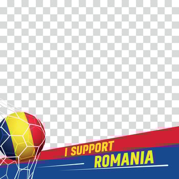 I support Romania european football championship profil picture frame banners for social media vector