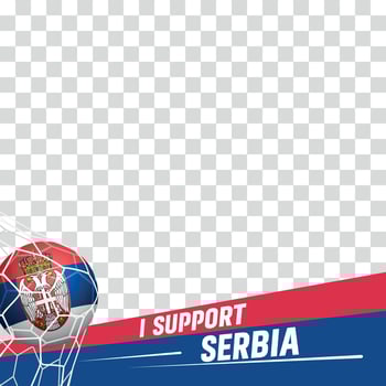 I support Serbia european football championship profil picture frame banners for social media vector