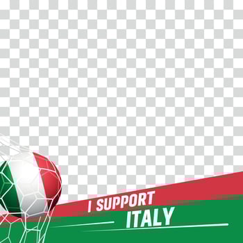I support Italy european football championship profil picture frame banners for social media vector
