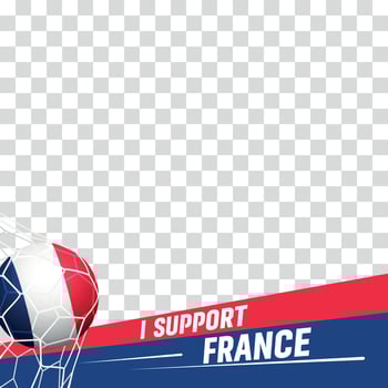 I support France european football championship profil picture frame banners for social media vector