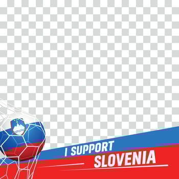 I support Slovenia european football championship profil picture frame banners for social media vector