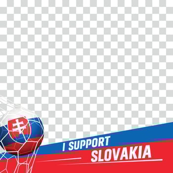 I support Slovakia european football championship profil picture frame banners for social media vector