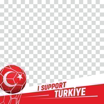 I support Turkiye turkey european football championship profil picture frame banners for social media vector