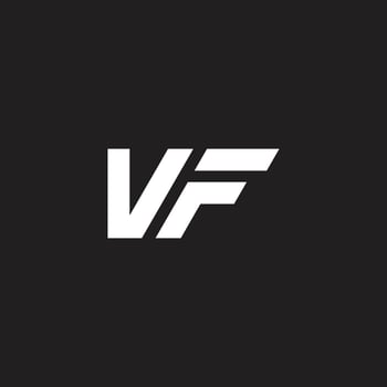 letter vf stripes geometric lines logo vector