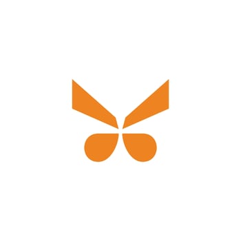 abstract butterfly wings simple geometric logo vector