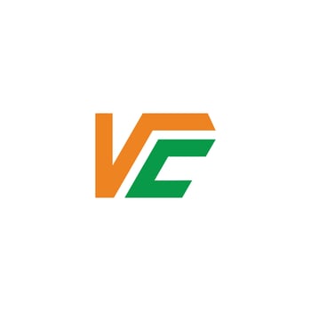letter vc stripe colorful geometric simple logo vector
