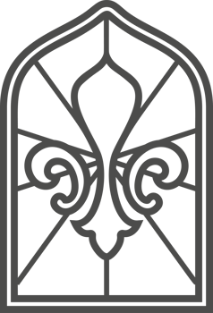 Organic flat blob Irregular fluid bubble Liquid star shapeChurch glass window. Gothic arch frame with medieval symbol. Vintage architecture element. Stained mosaic decoration with heraldic lily png