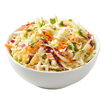 Salad of coleslaw with carrots and cabbage on Transparent Background png