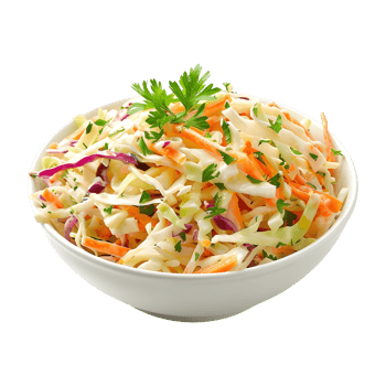 Salad of coleslaw with carrots and cabbage on Transparent Background png