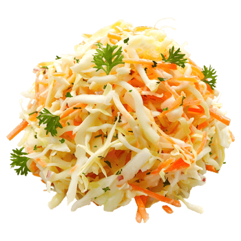 Salad of coleslaw with carrots and cabbage on Transparent Background png