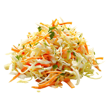 Salad of coleslaw with carrots and cabbage on Transparent Background png