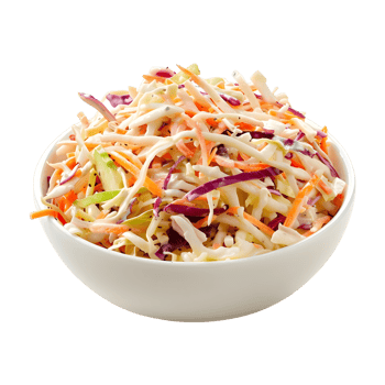 Salad of coleslaw with carrots and cabbage on Transparent Background png