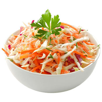 Salad of coleslaw with carrots and cabbage on Transparent Background png