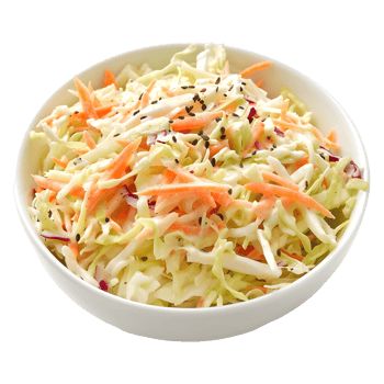 Salad of coleslaw with carrots and cabbage on Transparent Background png