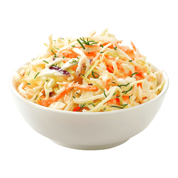 Salad of coleslaw with carrots and cabbage on Transparent Background png