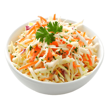 Salad of coleslaw with carrots and cabbage on Transparent Background png